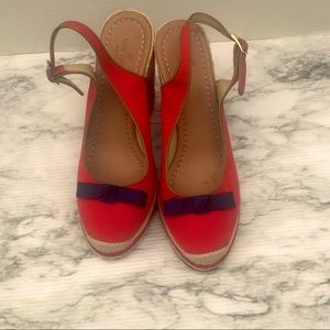 Kate Spade Wedges in Red and Blue. Size 9.5